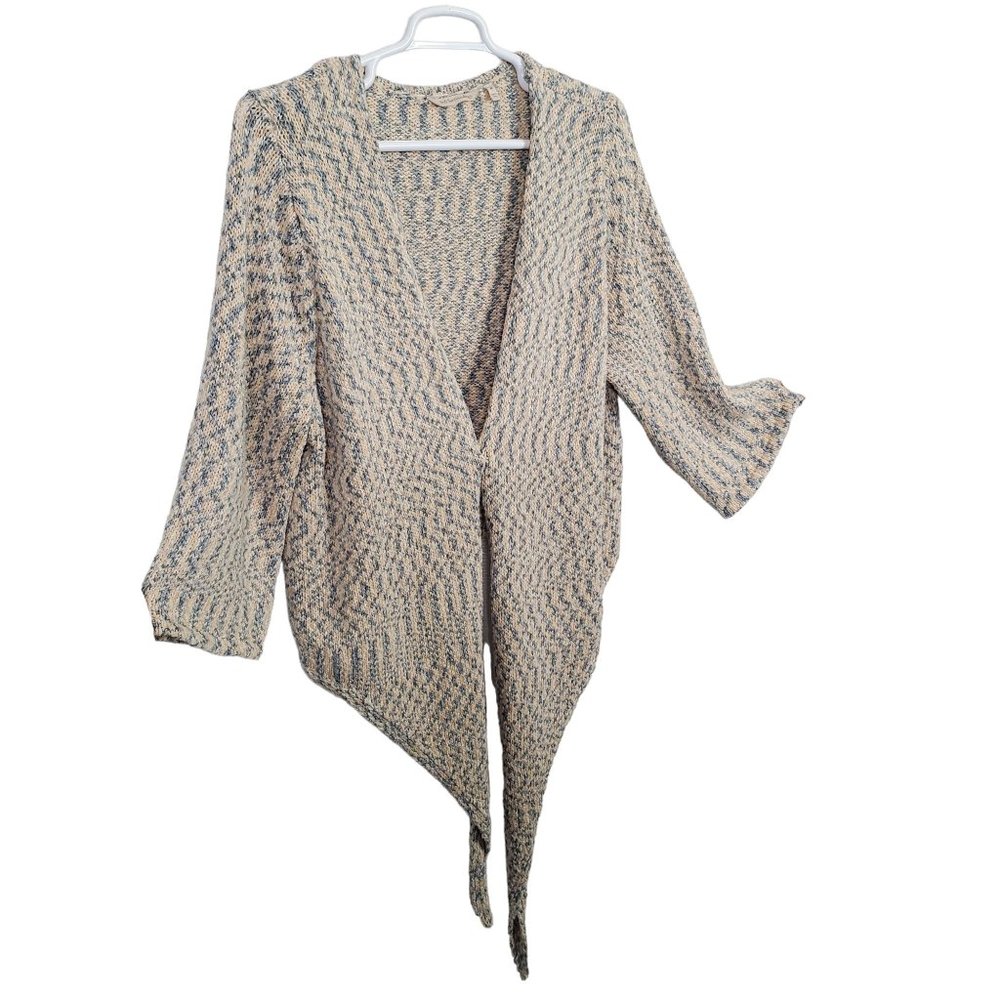 Soft Surroundings Size 2X Cardigan Beausoleil Open Tie Front Marled Cotton Blend